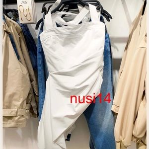 Zara asymmetric white halter